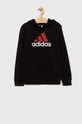 Παιδική μπλούζα adidas U BL 2 HOODIE HR6370 μαύρο SS23