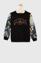 μαύρο Παιδική βαμβακερή μπλούζα Guess Για αγόρια