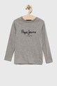 Pepe Jeans longsleeve bawełniany dziecięcy New Herman nadruk szary PB503490