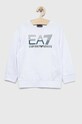 EA7 Emporio Armani bluza bawełniana dziecięca nadruk biały 3RBM64.BJ05Z