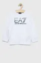 bela Otroški bombažen pulover EA7 Emporio Armani Fantovski