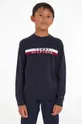 granatowy Tommy Hilfiger sweter bawełniany dziecięcy Chłopięcy