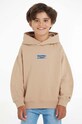 Calvin Klein Jeans bluza bawełniana dziecięca nadruk brązowy IB0IB01628.PPYX