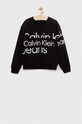 Детски памучен суичър Calvin Klein Jeans памук черен IB0IB01629.PPYX