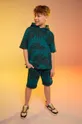 turkusowy Coccodrillo bluza bawełniana dziecięca Chłopięcy