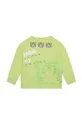 Παιδική βαμβακερή μπλούζα Kenzo Kids πράσινο