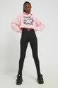Βαμβακερή μπλούζα Tommy Jeans ροζ