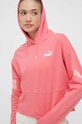 Βαμβακερή μπλούζα Puma ροζ 674068