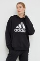 Бавовняна кофта adidas з капюшоном чорний HR4934
