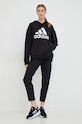 Adidas hanorac de bumbac HR4934 negru SS23