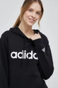 crna Pamučna dukserica adidas