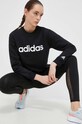 Памучен суичър adidas памук черен IC6878