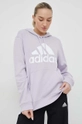 Bombažen pulover adidas vijolična