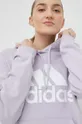 μωβ Βαμβακερή μπλούζα adidas