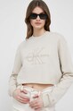 Бавовняна кофта Calvin Klein Jeans без капюшона бежевий J20J220696.PPYX