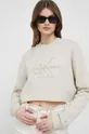 bež Bombažen pulover Calvin Klein Jeans Ženski