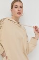 Pamučna dukserica Pinko bež 100375.A0L7