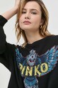 Pinko bluza bawełniana czarny 100299.A0K9