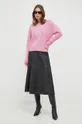 Pinko maglione in lana rosa