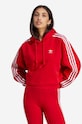adidas Originals sweatshirt Adicolor Classics Crop Hoodie Planet friendly red IB7389