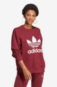 červená Bavlnená mikina adidas Originals Trefoil Crew Sweatshirt Dámsky