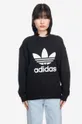 black adidas Originals cotton sweatshirt Trefoil Crew Women’s