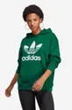 green adidas Originals cotton sweatshirt Trefoil Hoodie Women’s