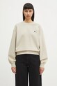 Βαμβακερή μπλούζα Carhartt WIP W' Nelson Sweatshirt λείο μπεζ I029537.2LPGD