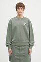 Carhartt WIP cotton sweatshirt W' Nelson Sweatshirt plain green I029537.1YFGD