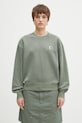 Bavlněná mikina Carhartt WIP W' Nelson Sweatshirt hladký zelená I029537.1YFGD