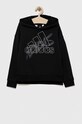 adidas bluza bawełniana dziecięca HR5826 czarny SS23