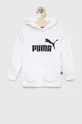 bela Otroški pulover Puma ESS Logo Hoodie TR G Dekliški