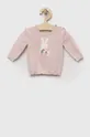 бежевый Хлопковый свитер для младенцев United Colors of Benetton Для девочек