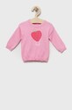 United Colors of Benetton pulover din bumbac pentru bebeluși imprimeu roz 1098B100K.W.SEASONAL