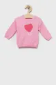 розовый Хлопковый свитер для младенцев United Colors of Benetton Для девочек