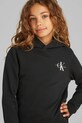 Детская хлопковая кофта Calvin Klein Jeans с капюшоном чёрный IU0IU00266.PPYX