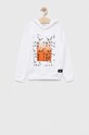 Calvin Klein Jeans bluza bawełniana dziecięca nadruk biały IU0IU00403.PPYX