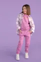 vijolična Otroška bombažna mikica Coccodrillo Dekliški