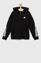 Detská mikina adidas U FI 3S FZ HR6317 čierna SS24