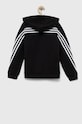 Chlapec Detská mikina adidas U FI 3S FZ HR6317 čierna