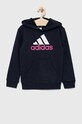 adidas bluza dziecięca U BL 2 HOODIE z kapturem granatowy IB8773