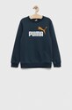 Puma bluza copii ESS+ 2 Col Big Logo Crew FL B print albastru 58698616.PPYX