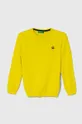 žltá Detský bavlnený sveter United Colors of Benetton Chlapčenský