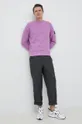 Calvin Klein Jeans bluza bawełniana fioletowy