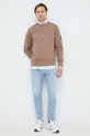 Calvin Klein Jeans bluza bawełniana brązowy