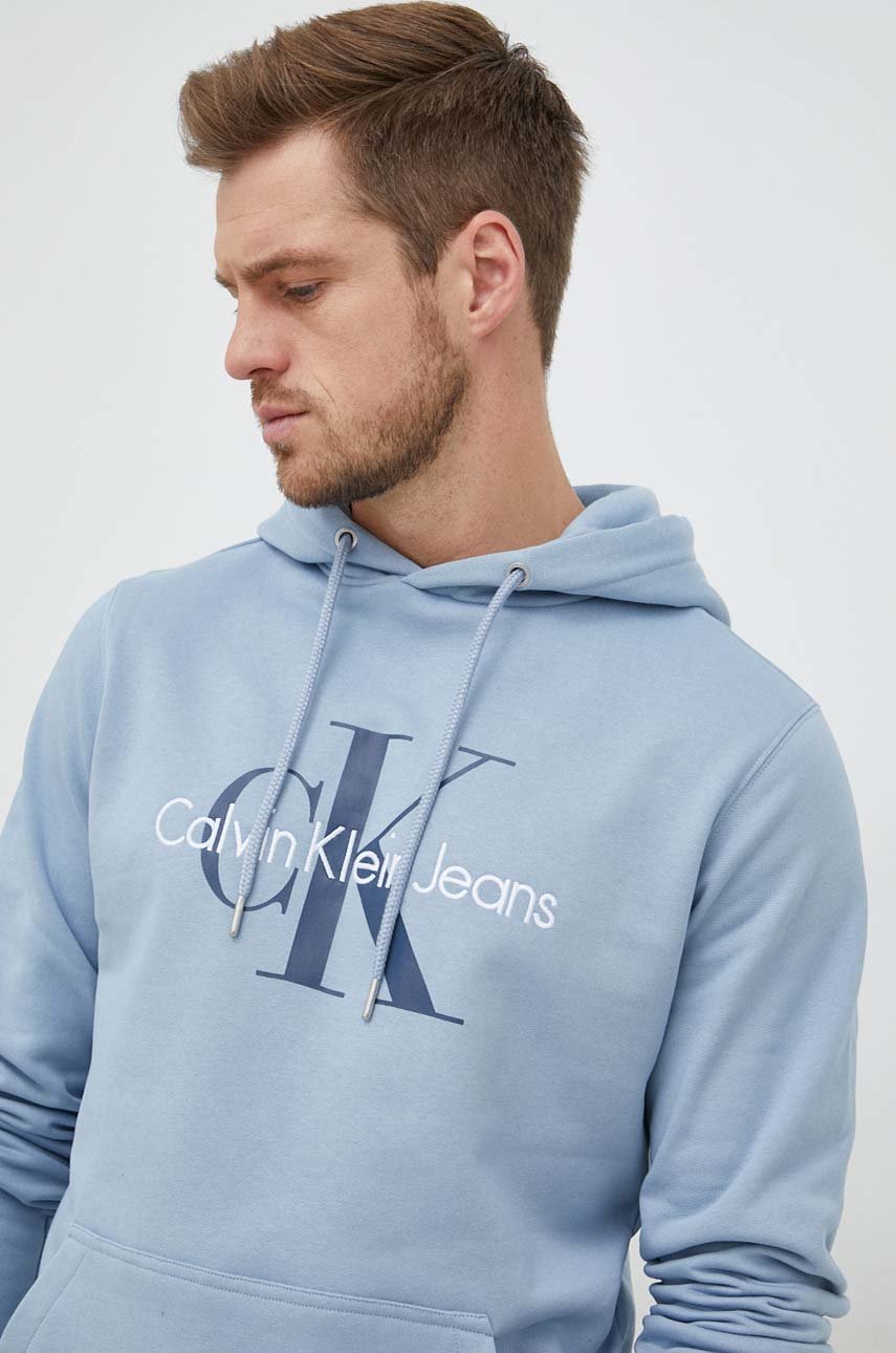 niebieski Calvin Klein Jeans bluza bawełniana