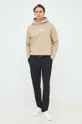 Βαμβακερή μπλούζα Calvin Klein μπεζ