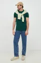 Βαμβακερή μπλούζα Calvin Klein πράσινο