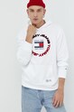 Bavlněná mikina Tommy Jeans DM0DM15686.PPYX bílá SS23