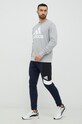 Bavlněná mikina adidas IC9326 šedá SS23